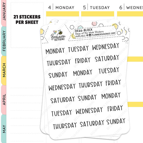 DOTW Days of the Week Stickers