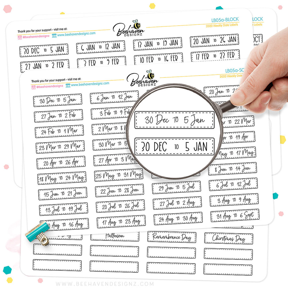 Weekly Dated Planner Stickers