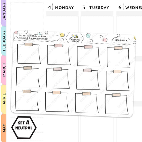 Post Note Washi Planner Stickers