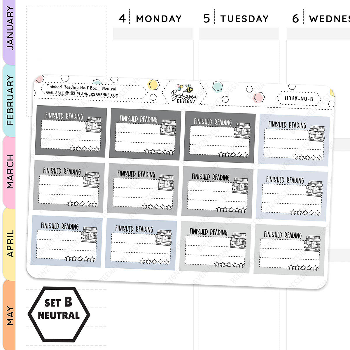 Finished Reading Half Box Planner Stickers