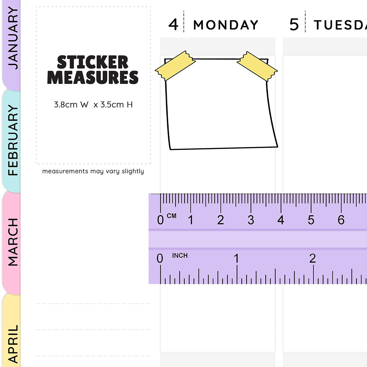 Post Note Washi Corner Planner Stickers