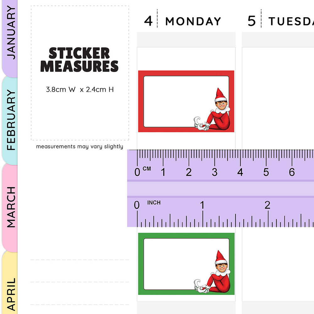 Christmas Elf Half Box Planner Stickers