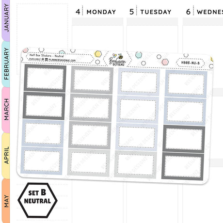 Half Box Planner Stickers