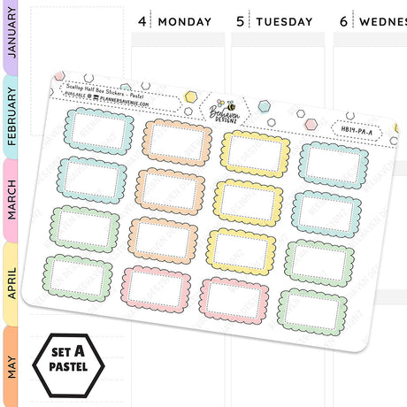 Scallop Half Box Planners Stickers