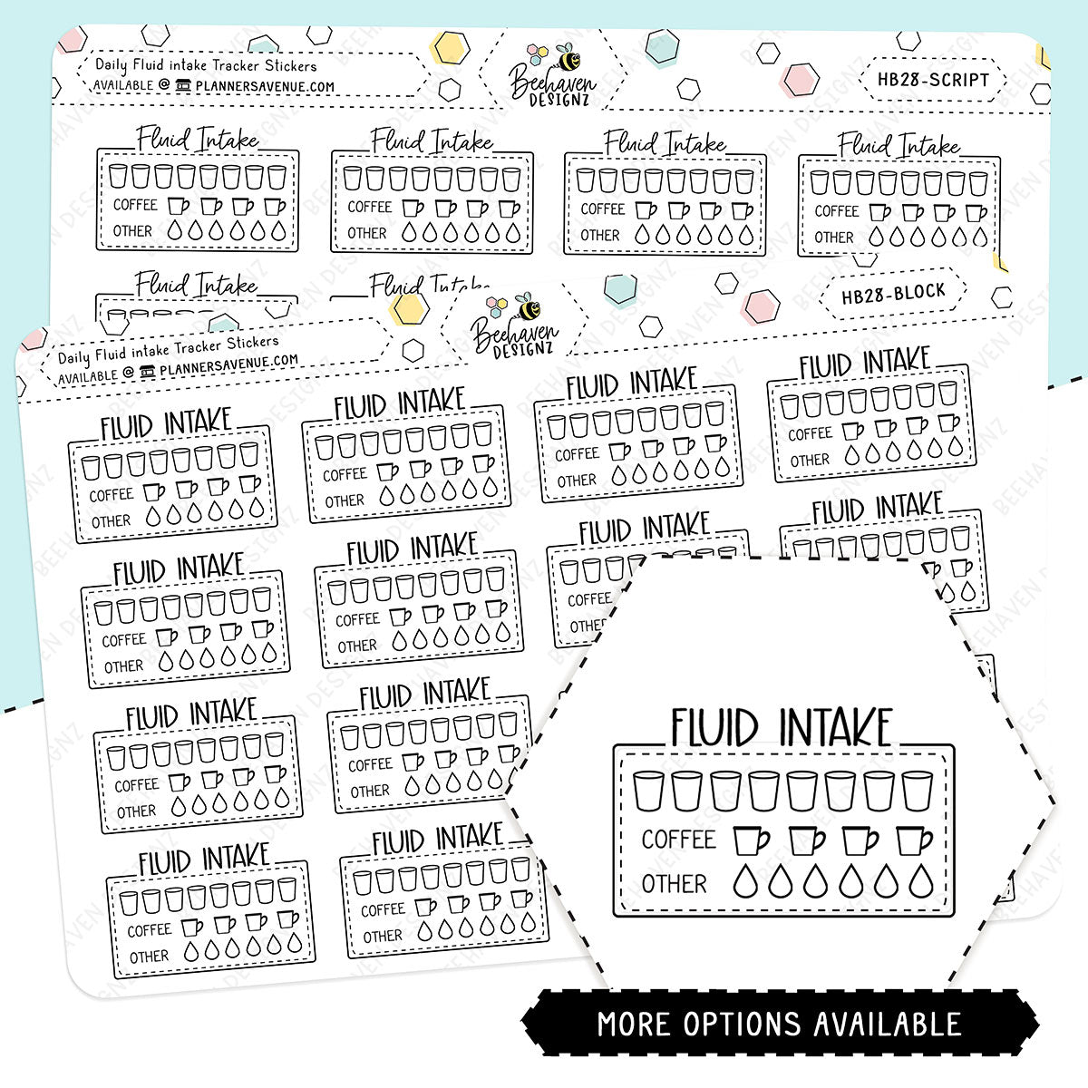 Hydration Intake Tracker Stickers