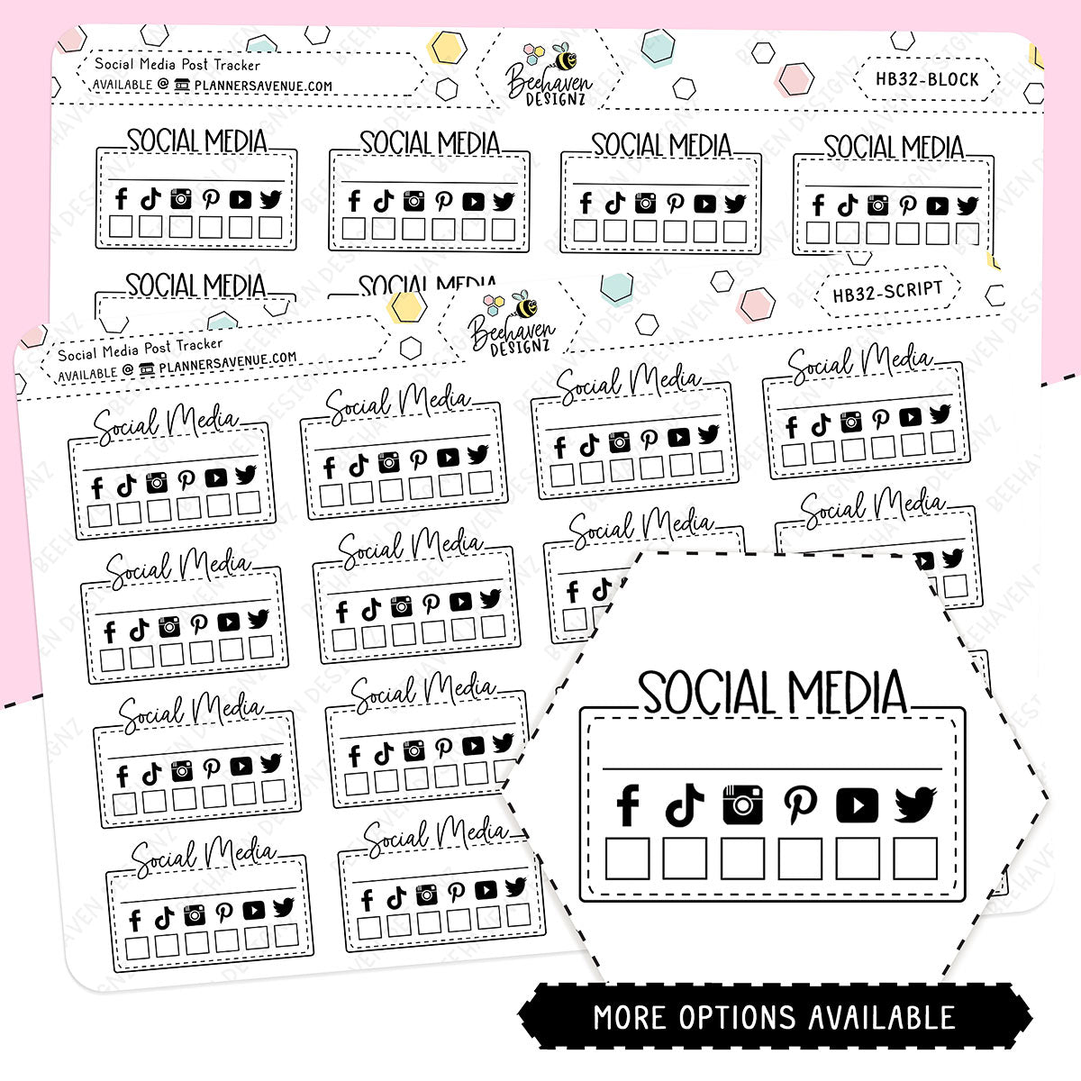 Social Media Post Tracker Planner Stickers