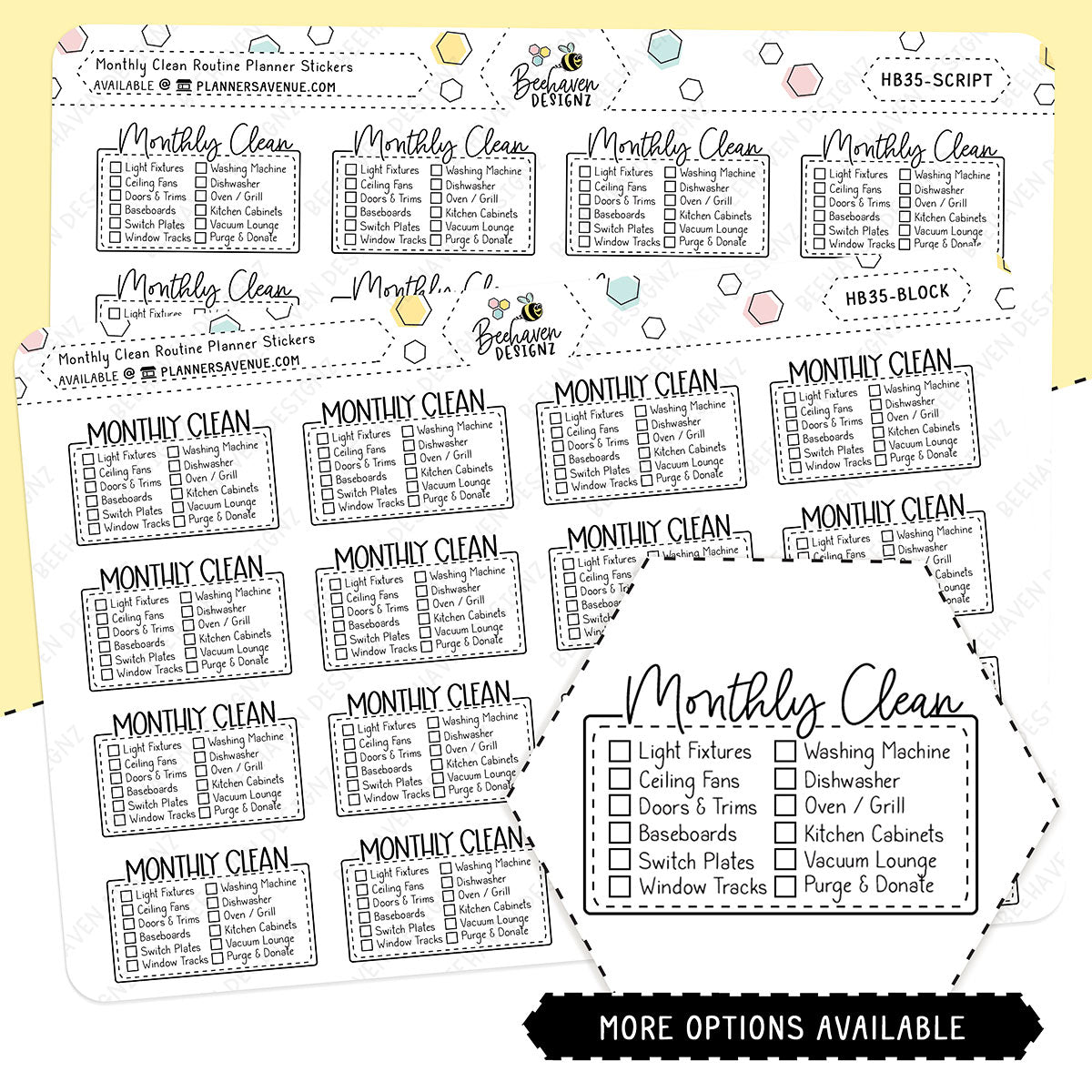 Monthly Cleaning Script Box Planner Stickers