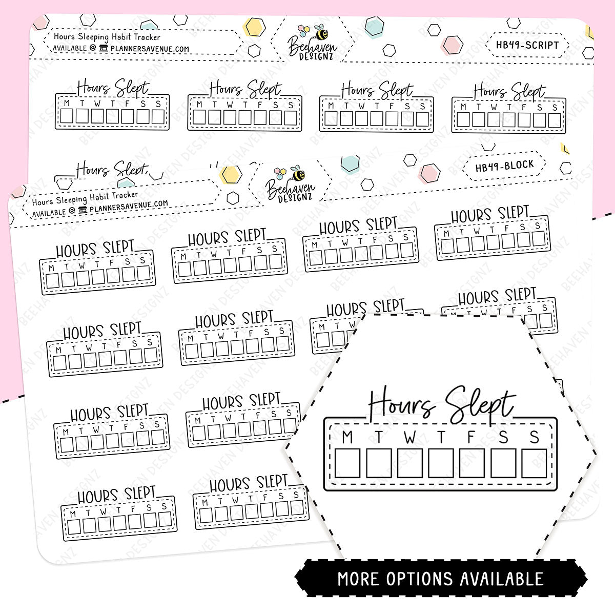 Hours Slept Habit Tracker Planner Stickers