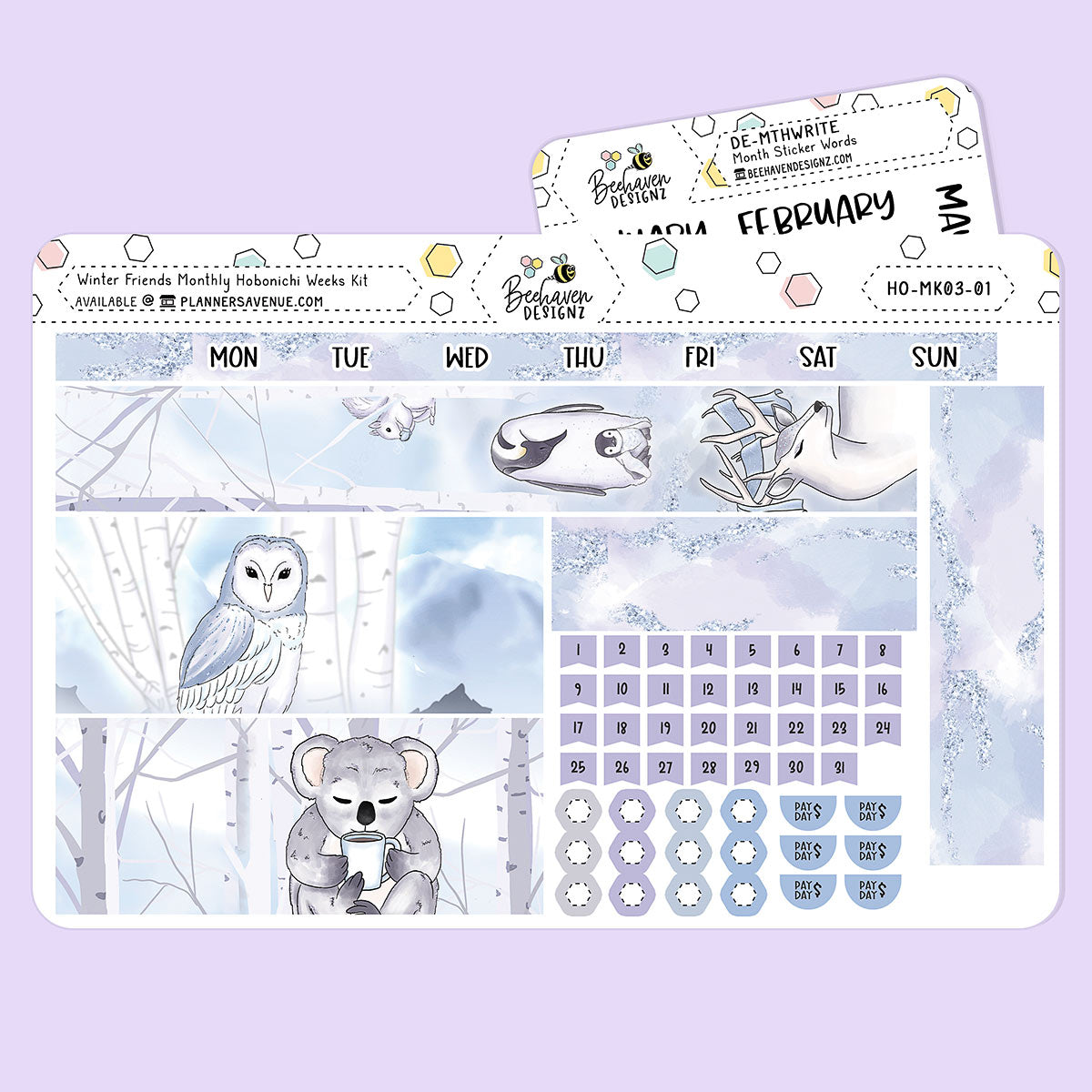 Winter Friends Hobonichi Monthly Kit