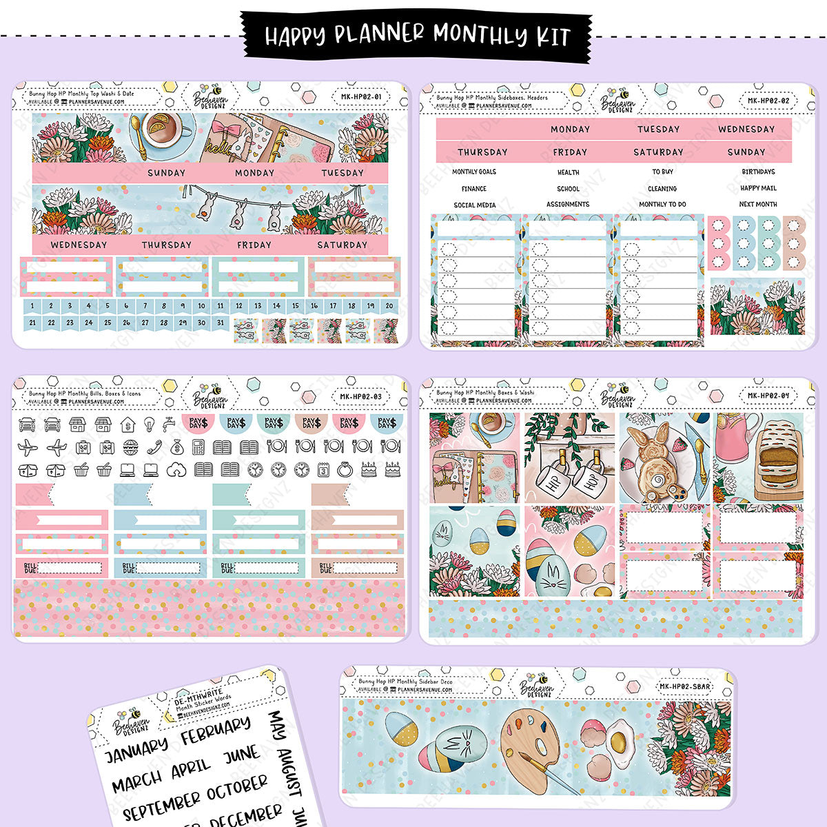 Bunny Hop Happy Planner Monthly Kit