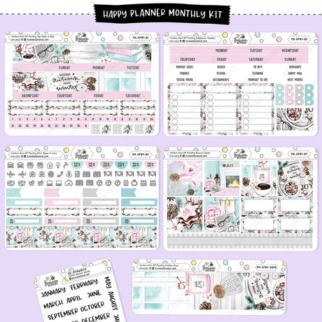 Winters Here Happy Planner Monthly Sticker Kit