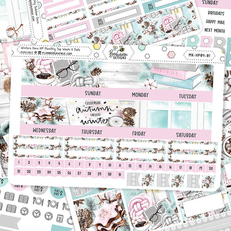 Winters Here Happy Planner Monthly Sticker Kit