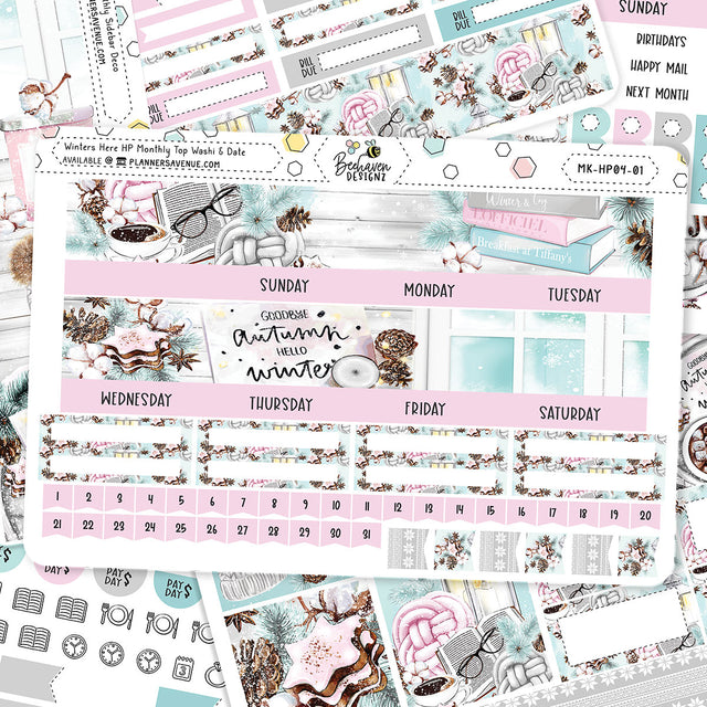 Winters Here Happy Planner Monthly Sticker Kit