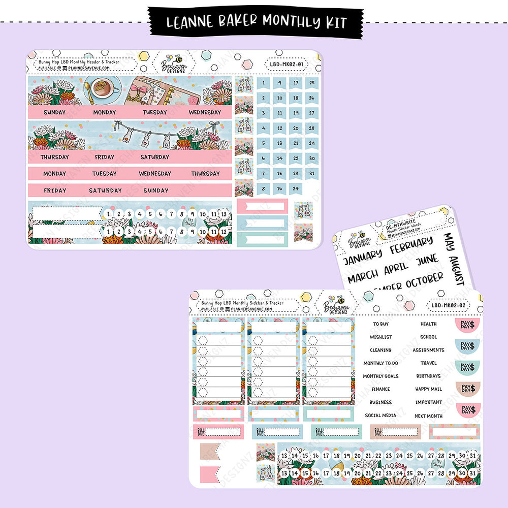 Bunny Hop LBD Monthly Sticker Kit