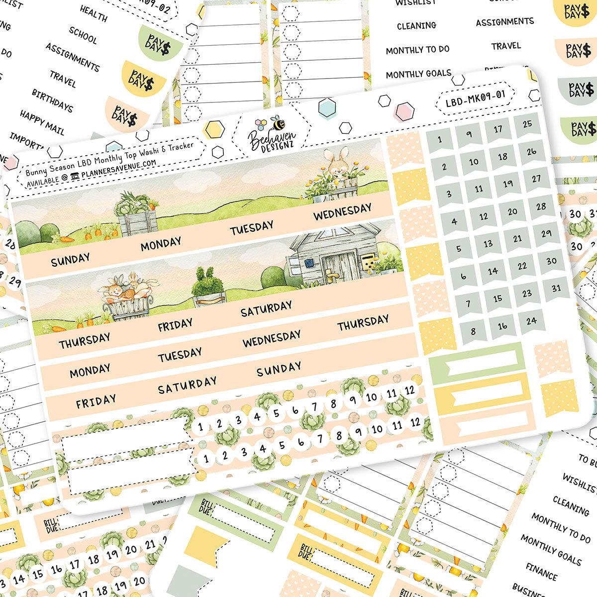 Bunny Season LBD Monthly Sticker Kit