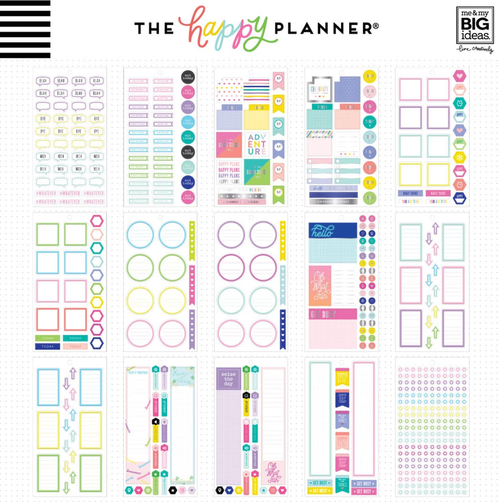 Happy Planner Classic Neon Lights Stickers Value Pack