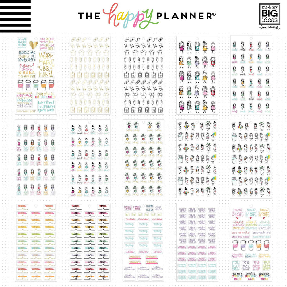 Happy Planner Classic Nurse Stickers Value Pack