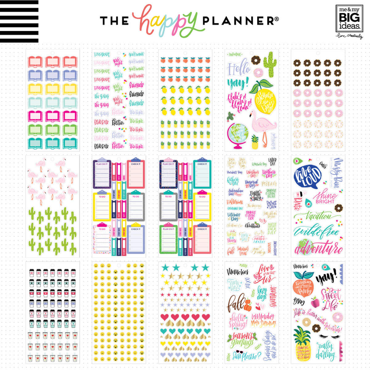 Happy Planner Classic Sweet Life Student Stickers Value Pack
