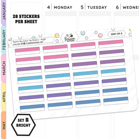 Quarter Box Colour Top Stickers