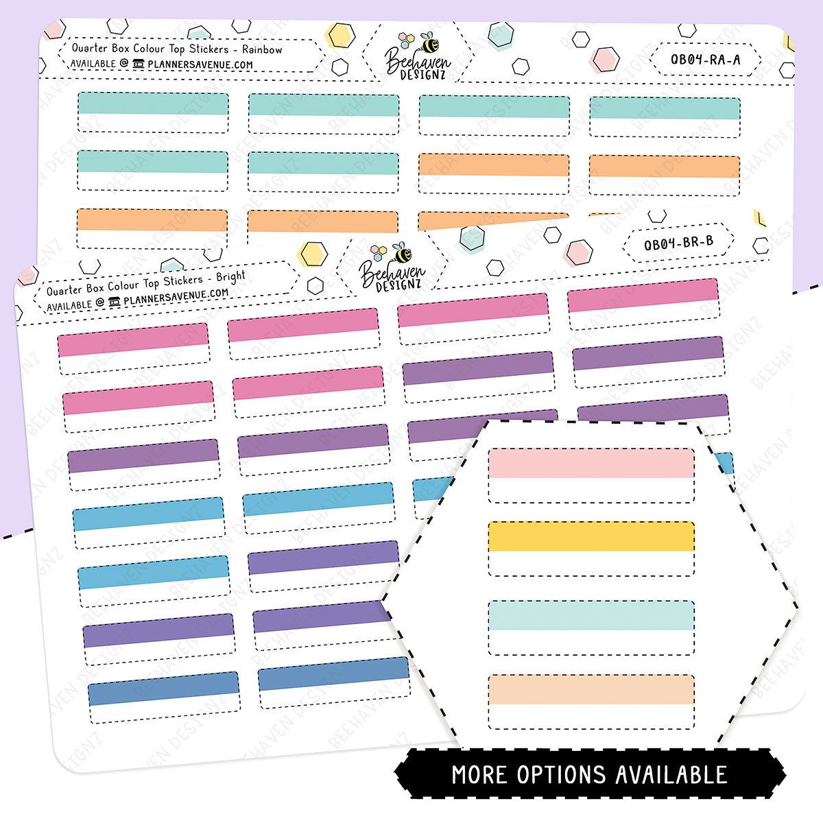 Quarter Box Colour Top Stickers