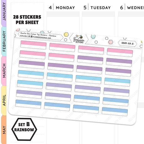 Quarter Box Colour Top Stickers