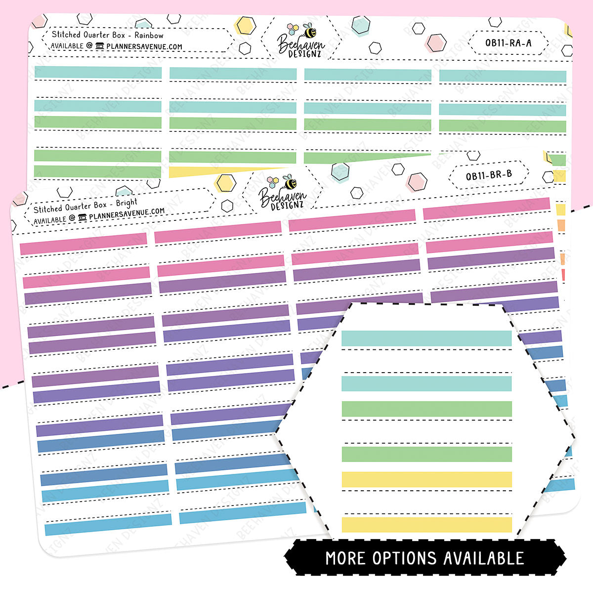 Stitched Quarter Box Planner Stickers