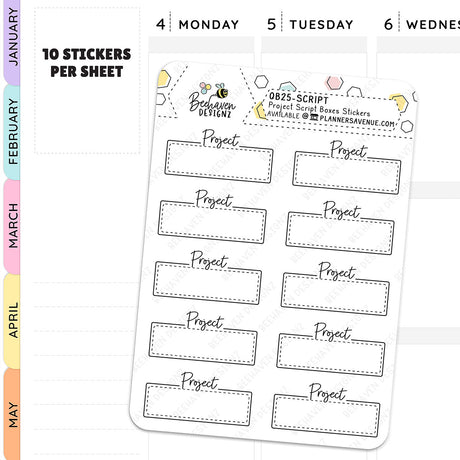 Project Script Box Planner Stickers