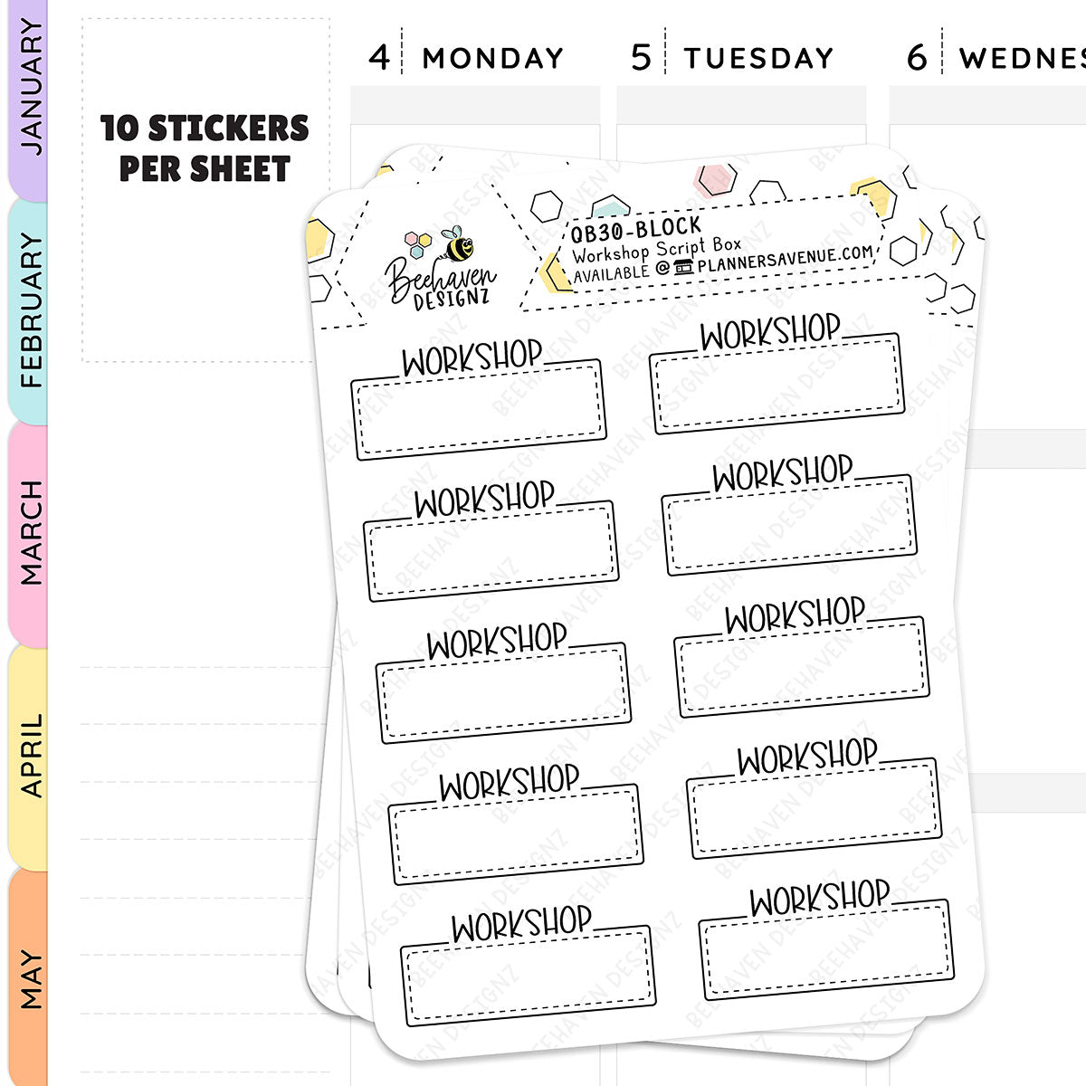 Workshop Script Box Planner Stickers