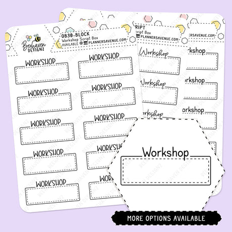 Workshop Script Box Planner Stickers
