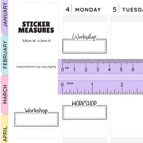 Workshop Script Box Planner Stickers