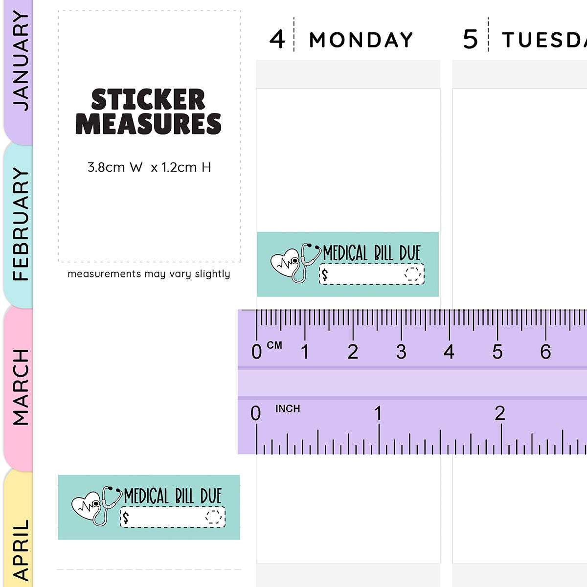 Health Insurance Bill Due Quarter Box Stickers