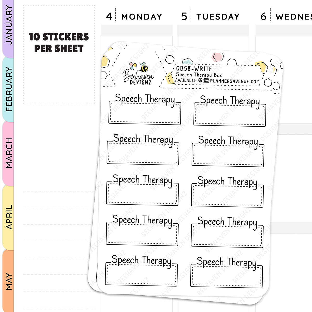 Speech Therapy Script Box Stickers