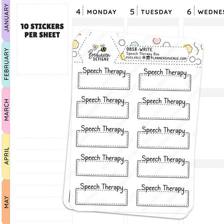 Speech Therapy Script Box Stickers