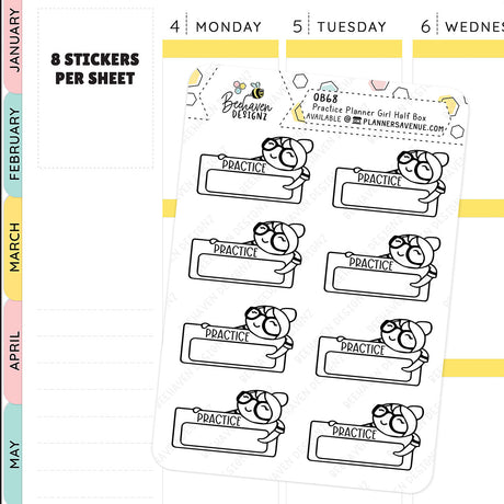 Practice Quarter Box Stickers