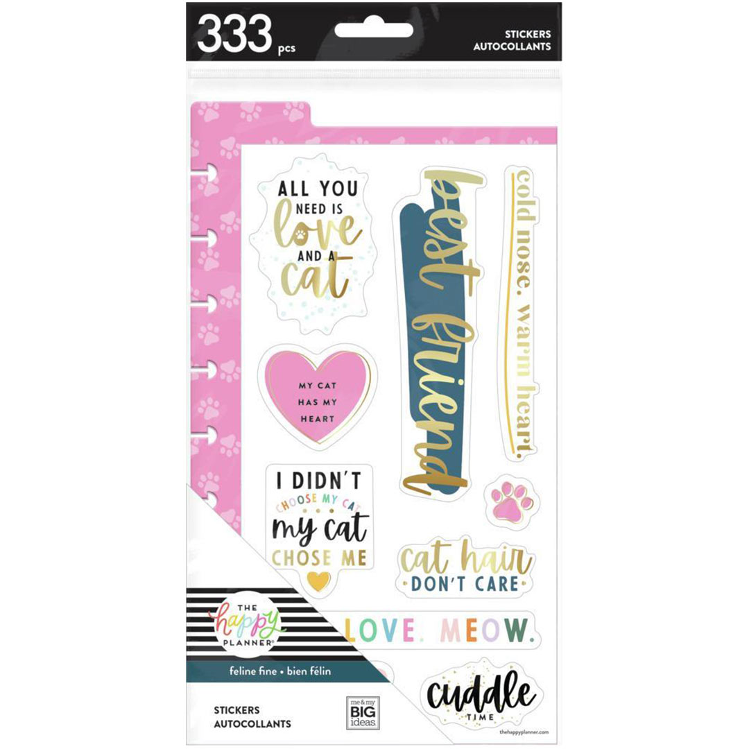 SDBCH14-007-Happy Planner-Classic-Feline Good Dashboarded Stickers