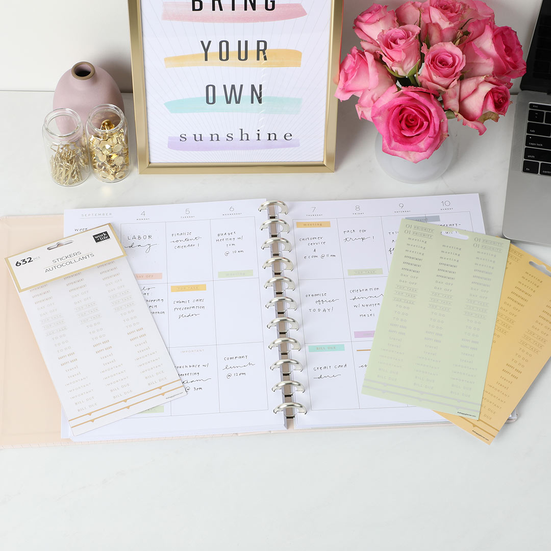 Happy Planner Work Life Bright Pastels Sticker Sheets