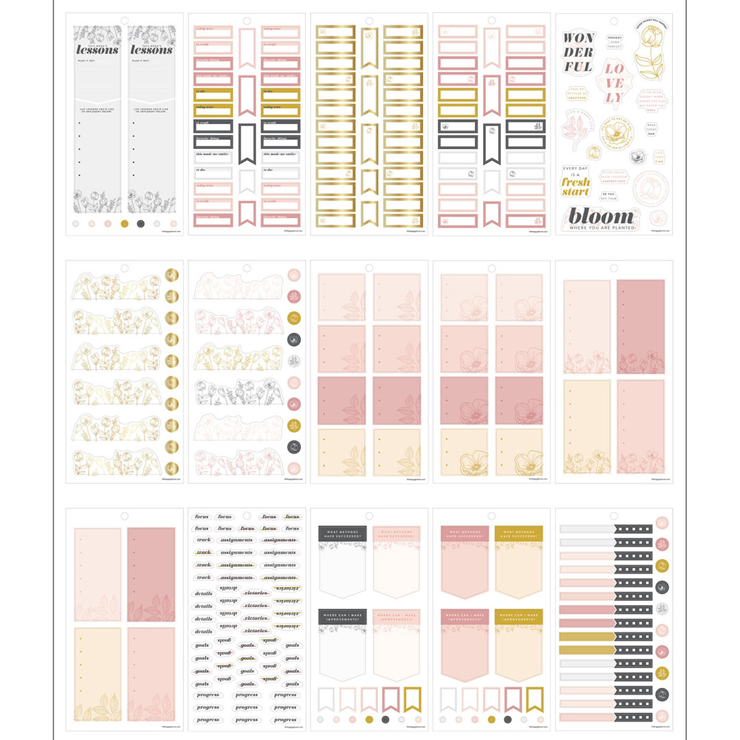 Happy Planner Fancy Florals Teacher Stickers Value Pack