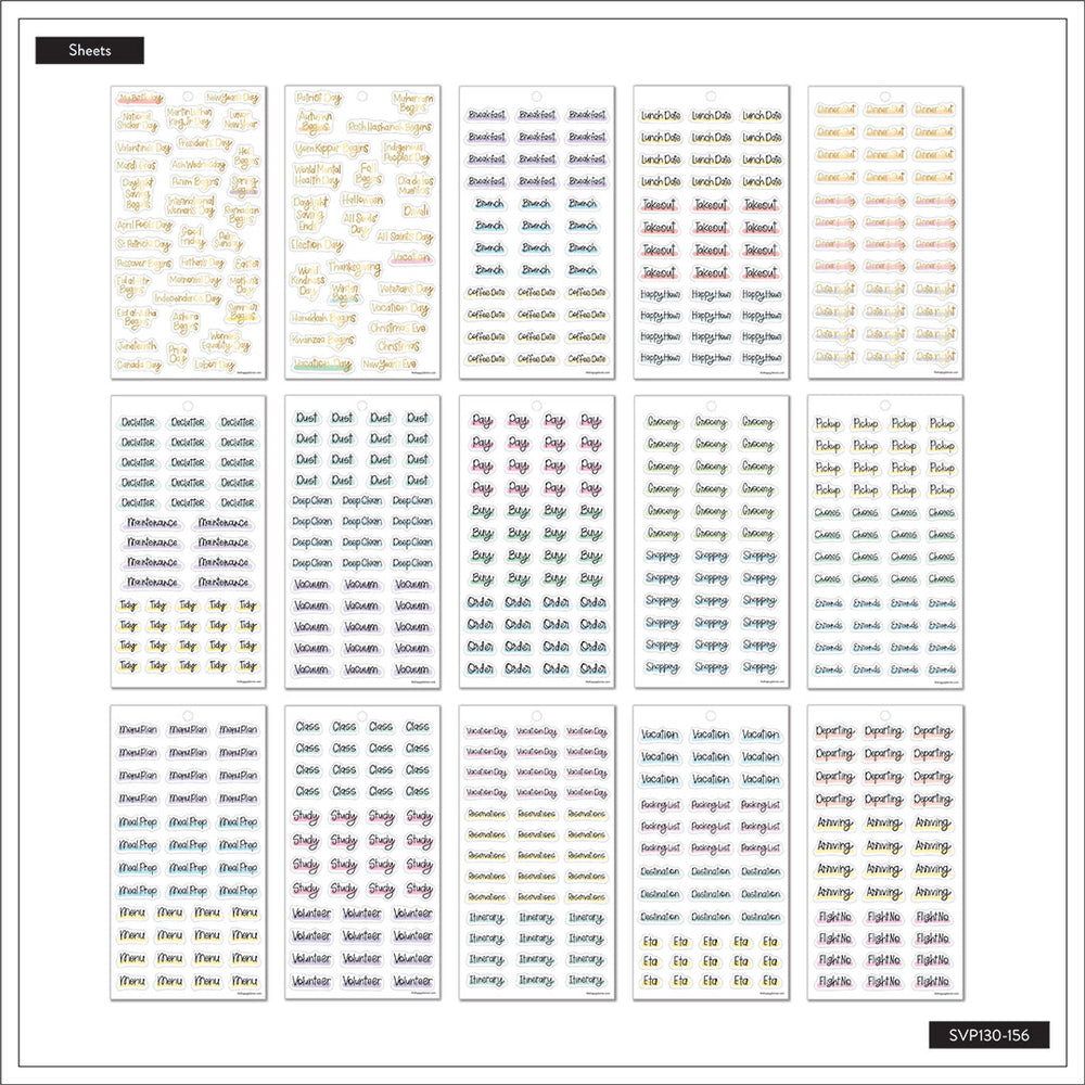 Happy Planner Hand-Lettered Basics Sticker Book Value Pack