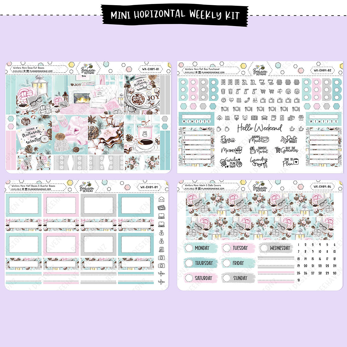 Winters Here Horizontal Weekly Sticker Kit