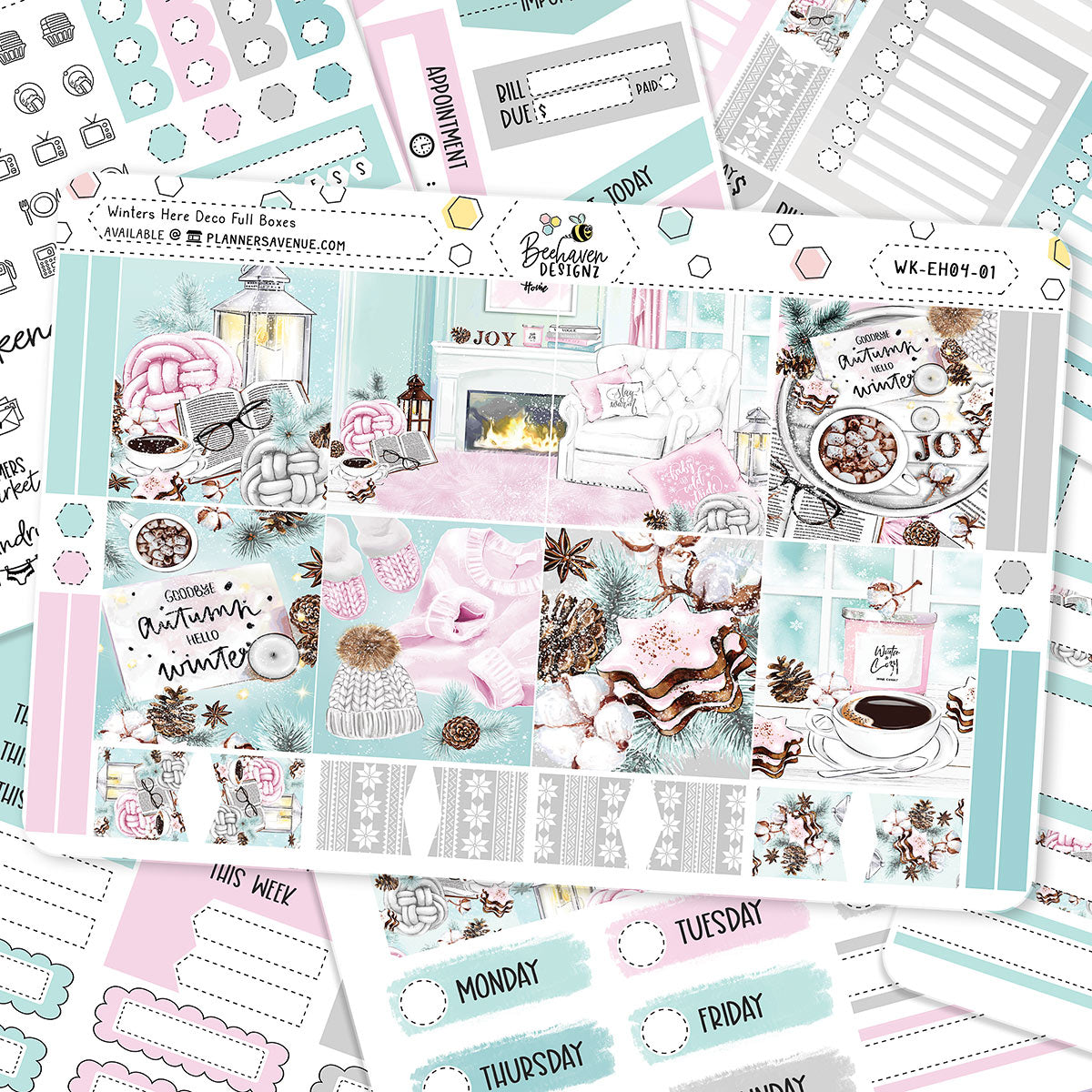 Winters Here Horizontal Weekly Sticker Kit