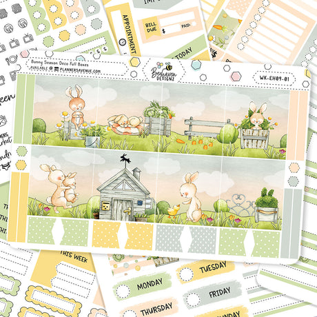 Bunny Season Horizontal Weekly Sticker Kit