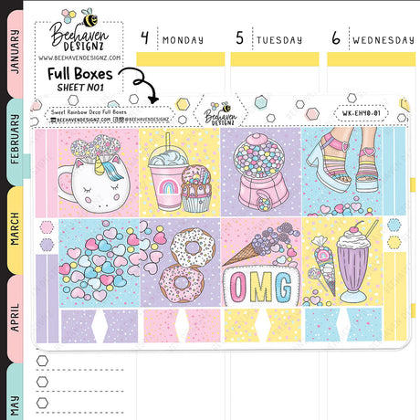 Sweet Rainbow Horizontal Weekly Sticker Kit