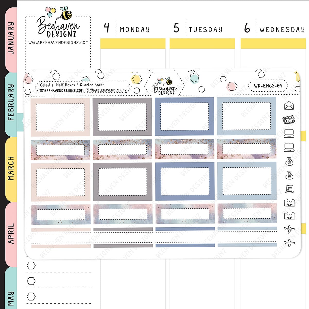 Celestial Horizontal Weekly Sticker Kit
