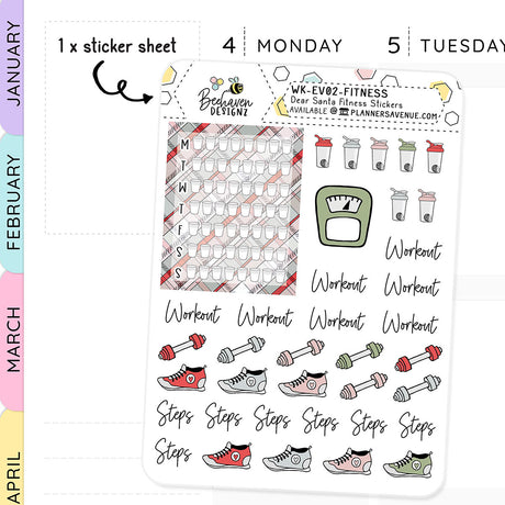 Dear Santa Fitness Planner Stickers