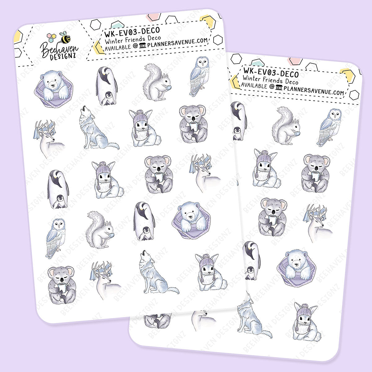 Winter Friends Decorative Planner Sticker
