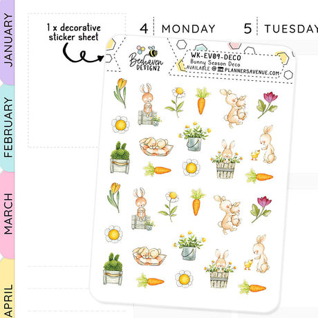Bunny Season Decorative Planner Stickers