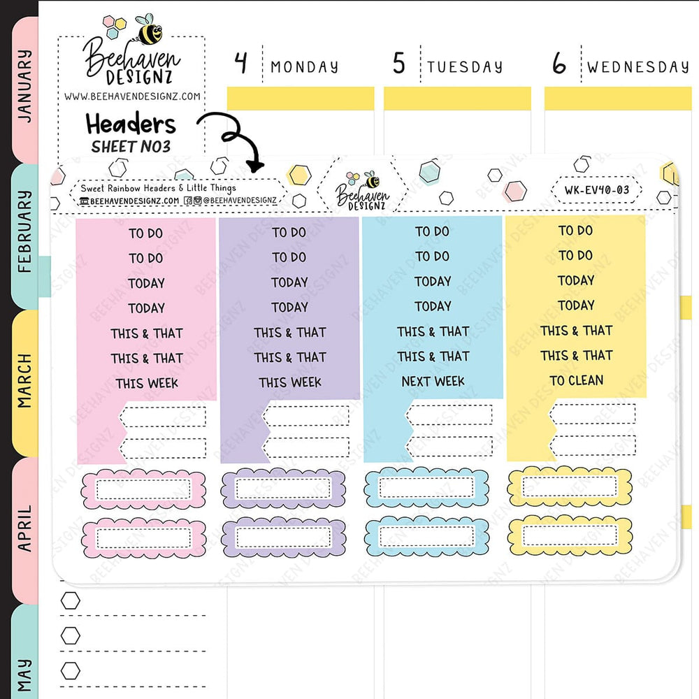 Sweet Rainbow Vertical Weekly Kit