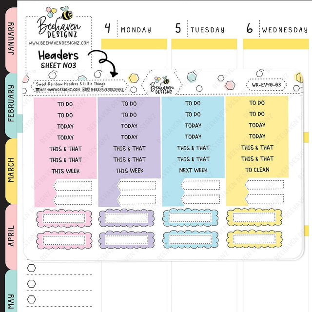 Sweet Rainbow Vertical Weekly Kit