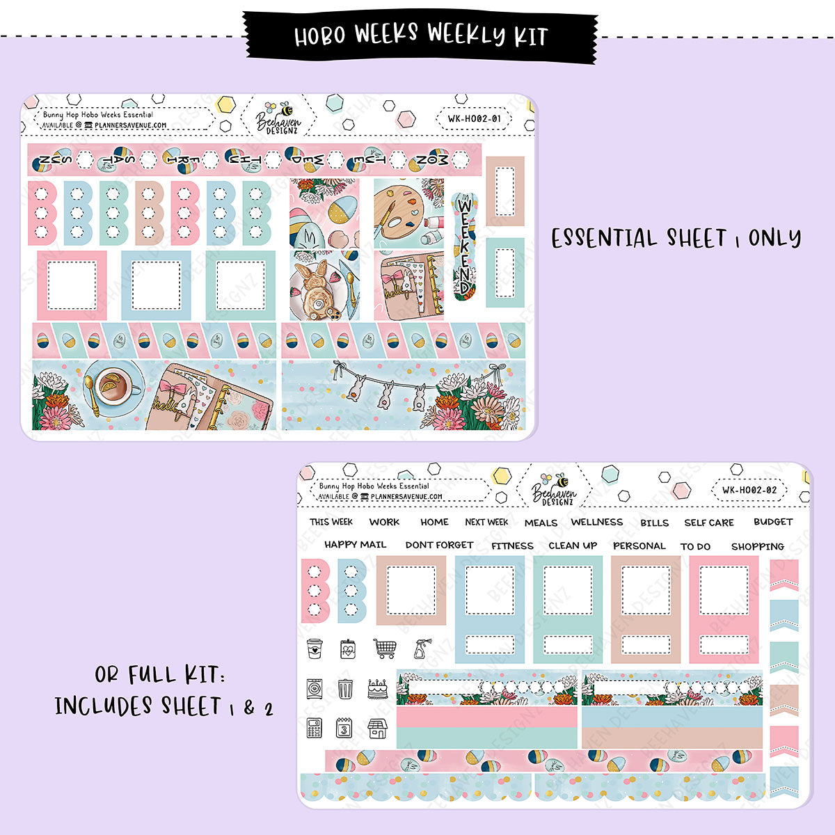 Bunny Hop Hobonichi Weeks Sticker Kit