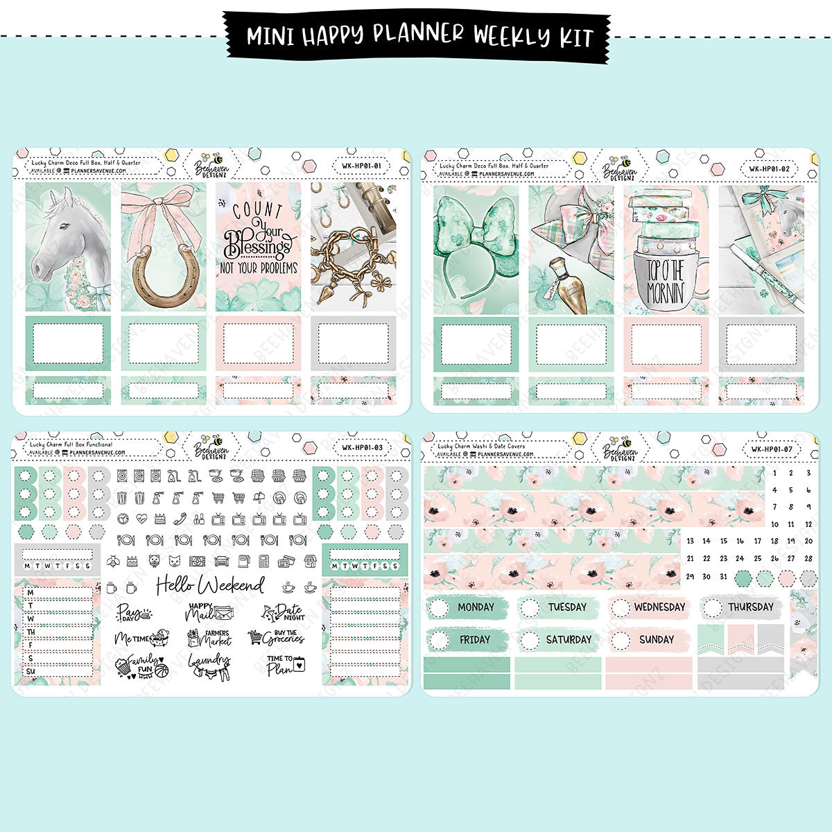 Lucky Charm Happy Planner Weekly Kit